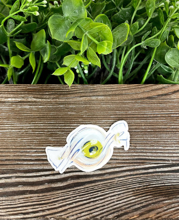 Eyeball Candy Wrapper, Die Cut Vinyl Sticker, Boho Fun, Water