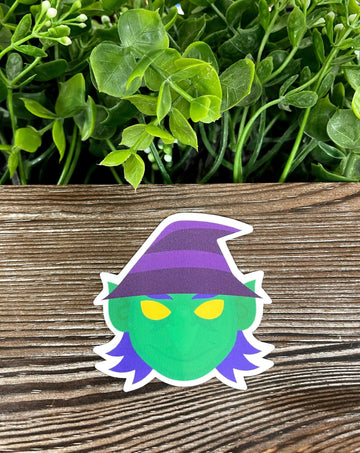 Witch Costume, Die Cut Vinyl Sticker, Boho Fun, Water Resistant,