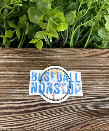 Baseball Nonstop, Die Cut Vinyl Sticker, Boho Fun, Water Resistant,