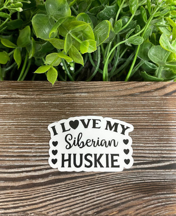 Siberian Huskie Sticker, Die Cut Vinyl Sticker, Boho Fun, Water