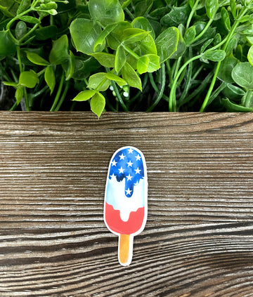 American Flag Sticker, Patriotic Popsicle, Die Cut Vinyl Sticker, Boho