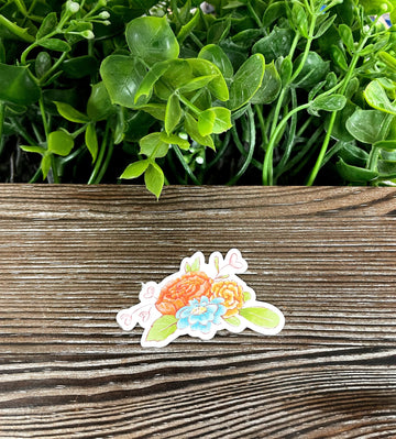Watercolor Flower Arrangement, Die Cut Vinyl Sticker, Boho Fun, Water