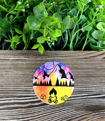 Mountain View Campfire Sticker |Sticker or Magnet