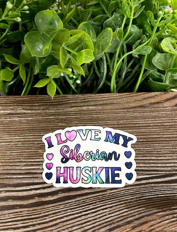 Siberian Huskie Sticker, Die Cut Vinyl Sticker, Galaxy Pattern, Boho