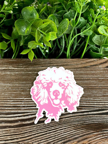 Pink Poodle Sticker |Sticker or Magnet