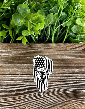 Bass Trout Sticker, Die Cut Vinyl Sticker, Boho Fun, Water Resistant,