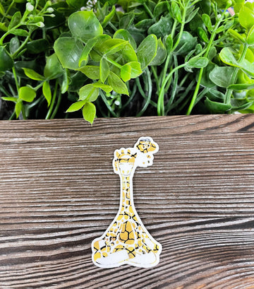 Yoga Giraffe Ohm, Die Cut Vinyl Sticker, Boho Fun, Water Resistant,