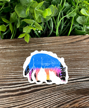 Galaxy Space Wolf Silhouette, Die Cut Vinyl Sticker, Boho Fun, Water