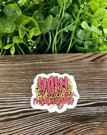 Yay Midnight, Die Cut Vinyl Sticker, Boho Fun, Water Resistant, New