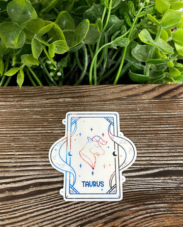 Taurus Zodiac Tarot Card Sticker |Sticker or Magnet