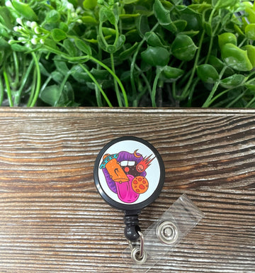 Cosmic Galaxy Mouth, Retractable Badge Reel, Aliens Comet, , Boho Fun,
