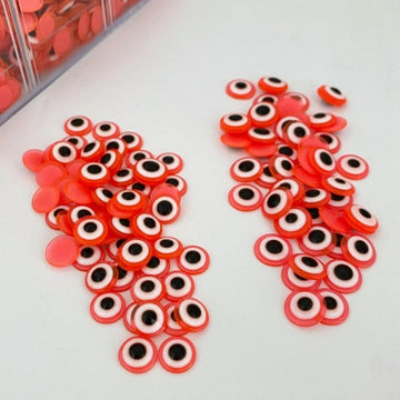 100 pcs Evil Eye Cabochons, 8mm 10mm sizes, BULK 1000 pcs, Orange