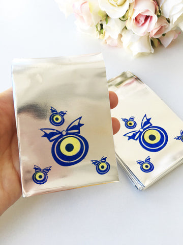 100 pcs evil eye bag - small evil eye gift bag - evil eye coin bag -