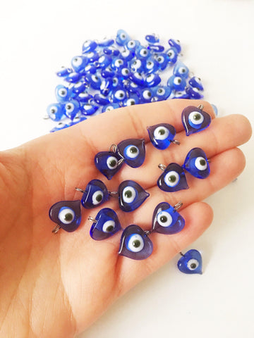 100 pcs unique wedding favors, evil eye charms with hook, baby shower