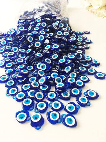 100 pcs Blue evil eye charm, unique wedding favors, party favors,