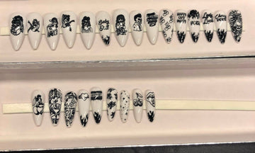 Pinup themed press on nails