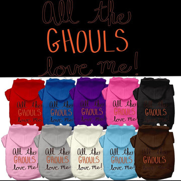 Halloween Pet, Dog & Cat Hoodie Screen Printed, "All The Ghouls Love