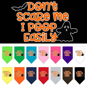 Halloween Pet and Dog Bandana Screen Printed, "Don't Scare Me, I Poop