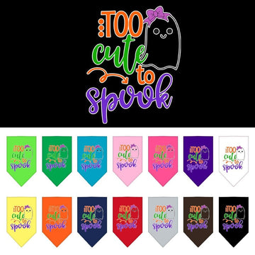 Halloween Pet and Dog Bandana Screen Printed, "Too Cute To Spook -