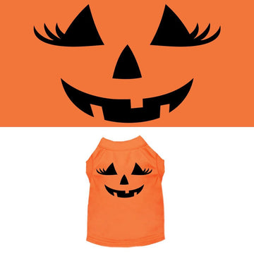Halloween Pet Dog & Cat Shirt Screen Printed, "Pumpkin Face Her