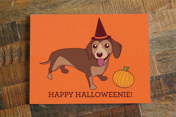 Halloween Dachshund Card "Happy Halloweenie"