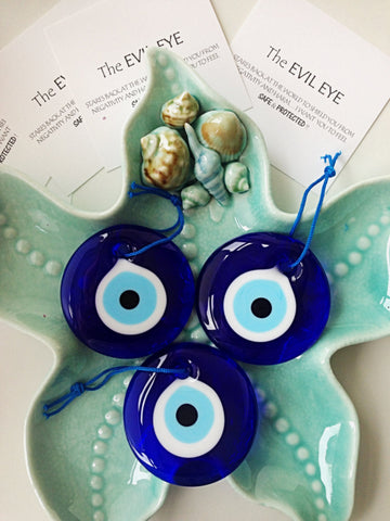 3 Pcs large evil eye beads 7cm, glass evil eye beads for home decor