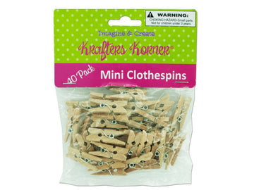 Bulk Buys CC444-96 Mini Craft Clothespins -Pack of 96