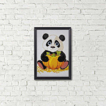 Panda with Pumpkin WD318 7.9 x 11.8 inches Wizardi Diamond Painting