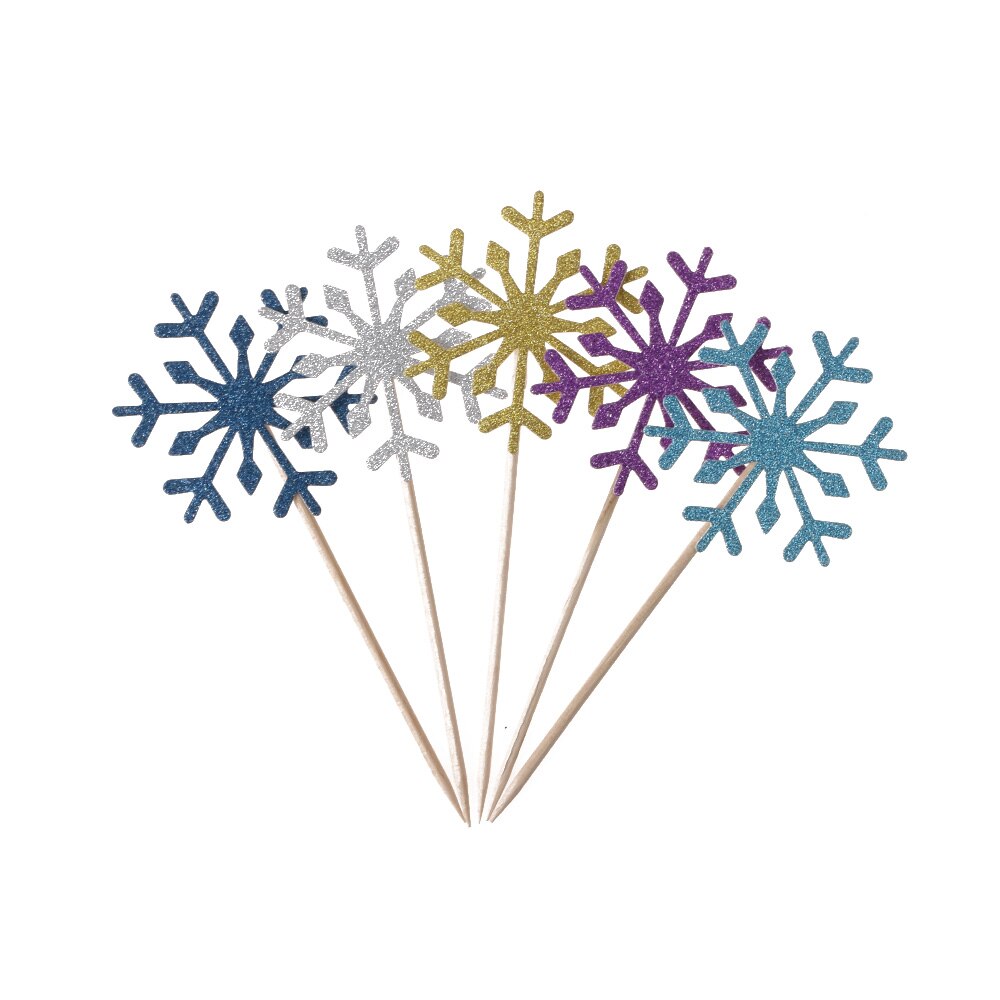 10pcs Fashion Colorful Craft Snowflake Cupcake