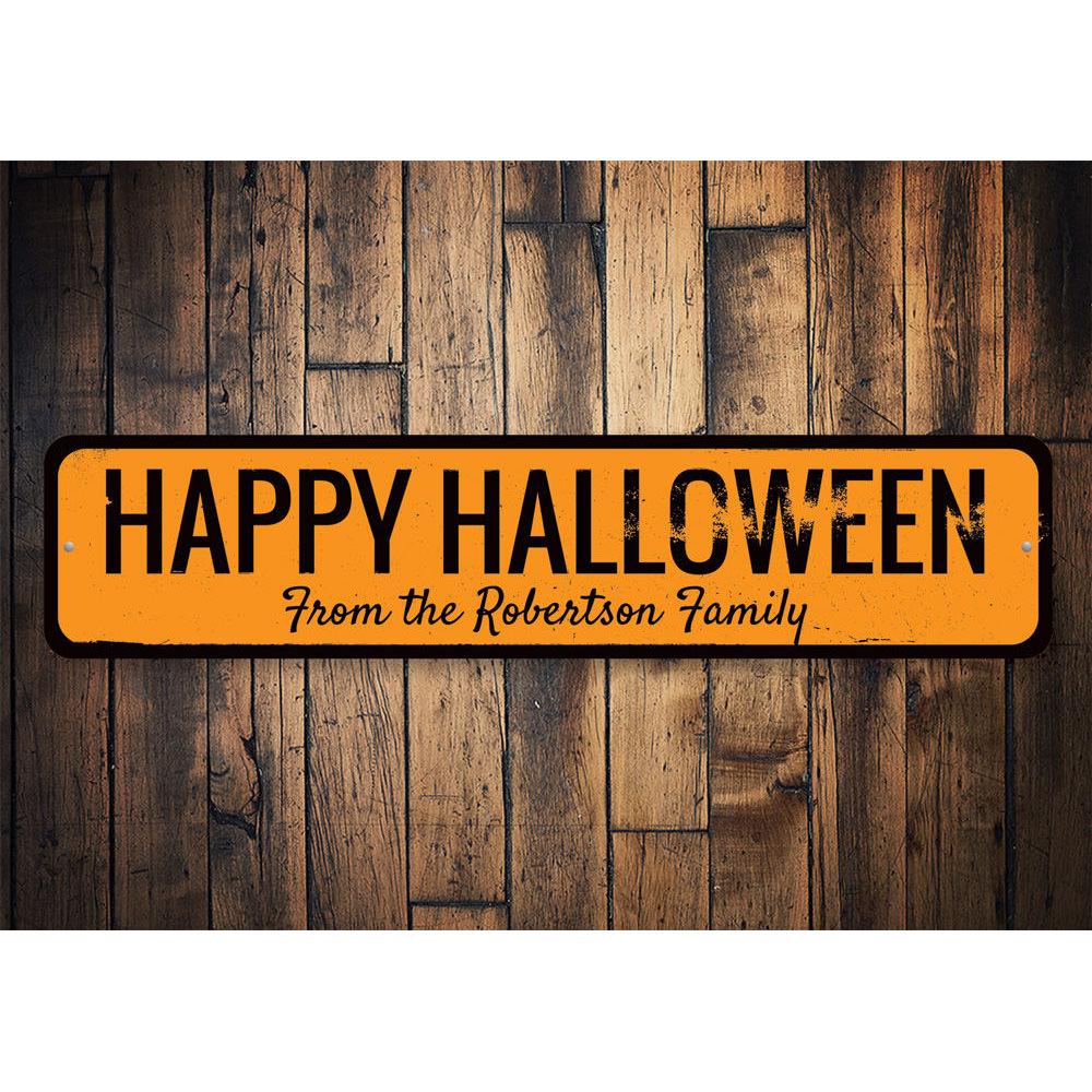 Happy Halloween Family Name Sign