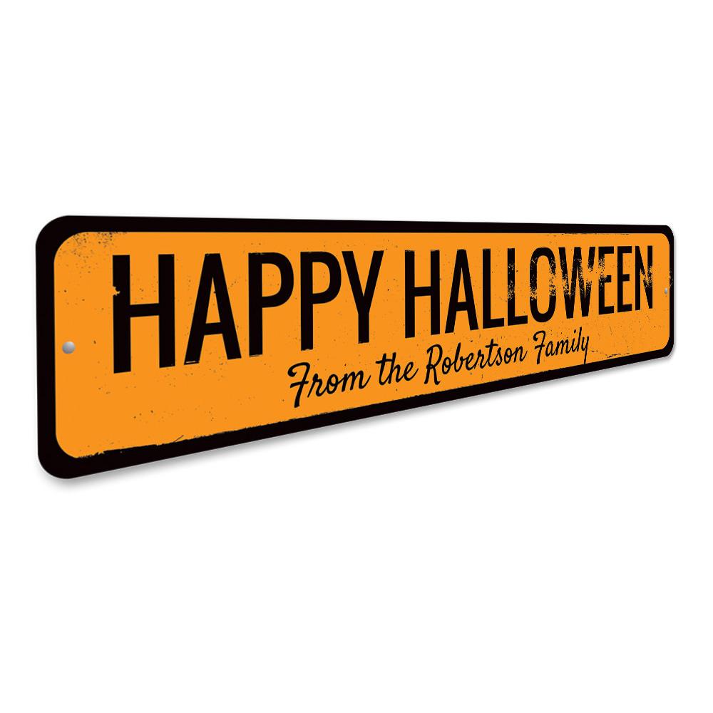 Happy Halloween Family Name Sign