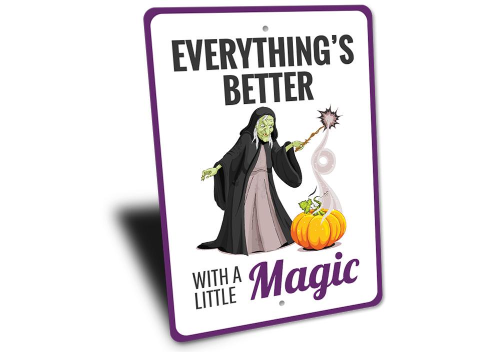 Witch and Pumpkin Sign
