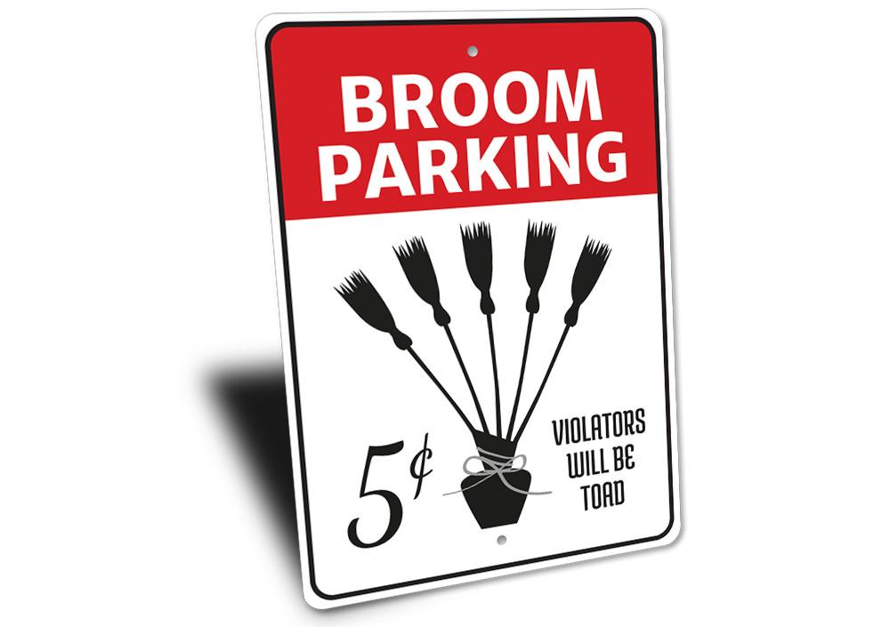 Broom Parking Witch Sign