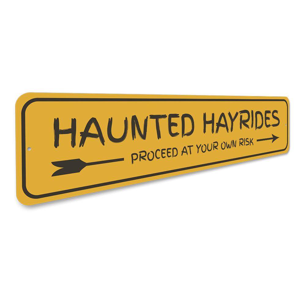 Haunted Hayrides Arrow Sign