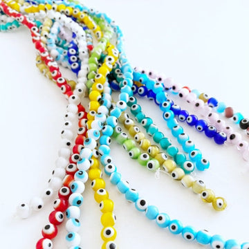 6mm to 12mm evil eye beads, Round Glass Evil Eye Beads, DIY Jewelry