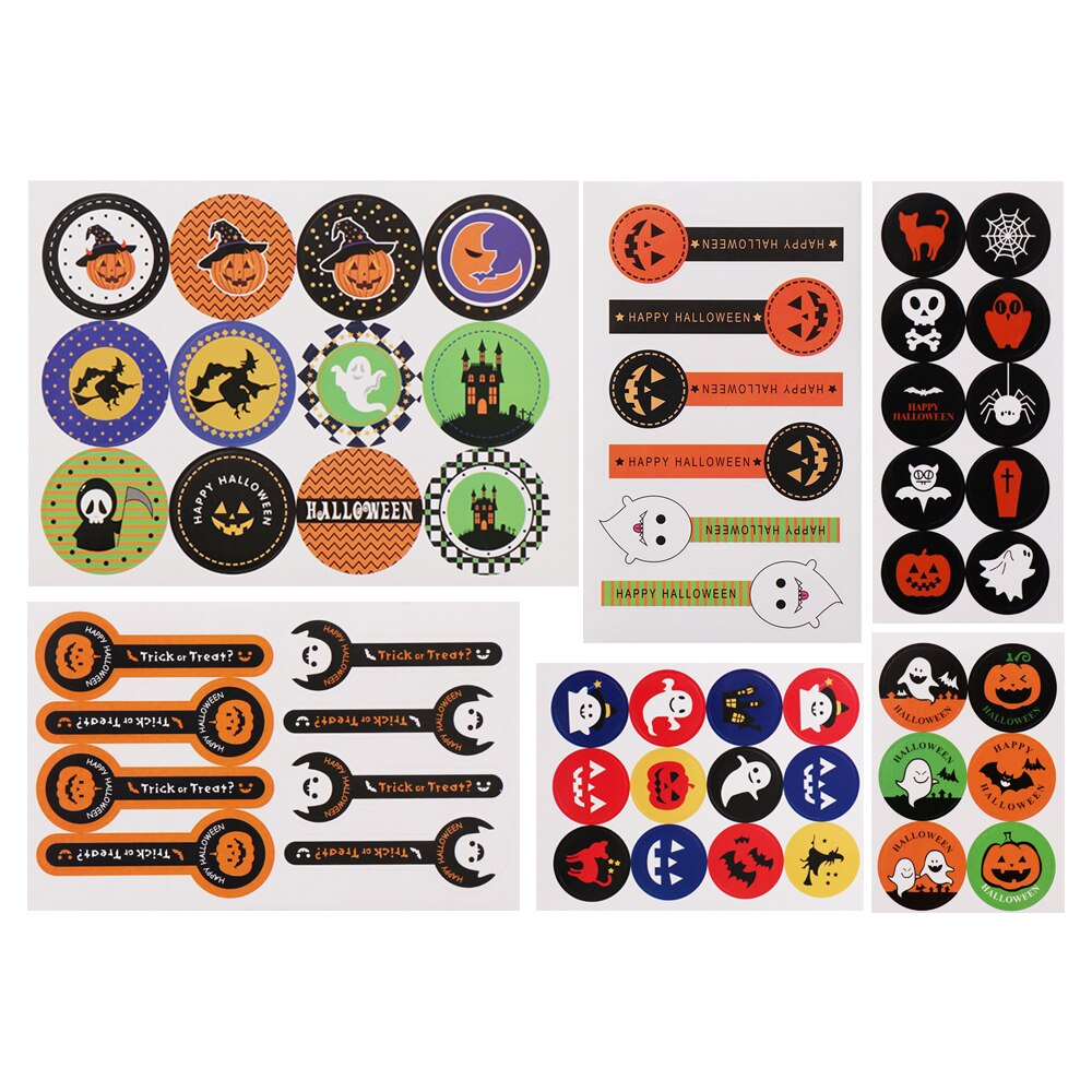 60/120PCS/Pack Hot Halloween Pumpkin Ghost Round