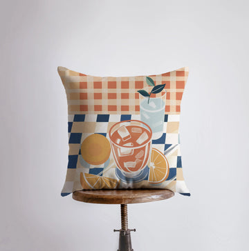 Checkered Abstract Still Life | Gouache Painting | Fuit | Citrus |