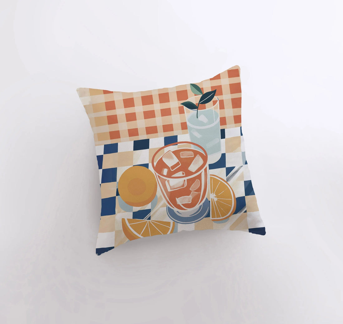 Checkered Abstract Still Life | Gouache Painting | Fuit | Citrus |