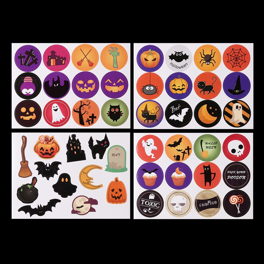 Halloween Stickers Assorted Favors Labels Round