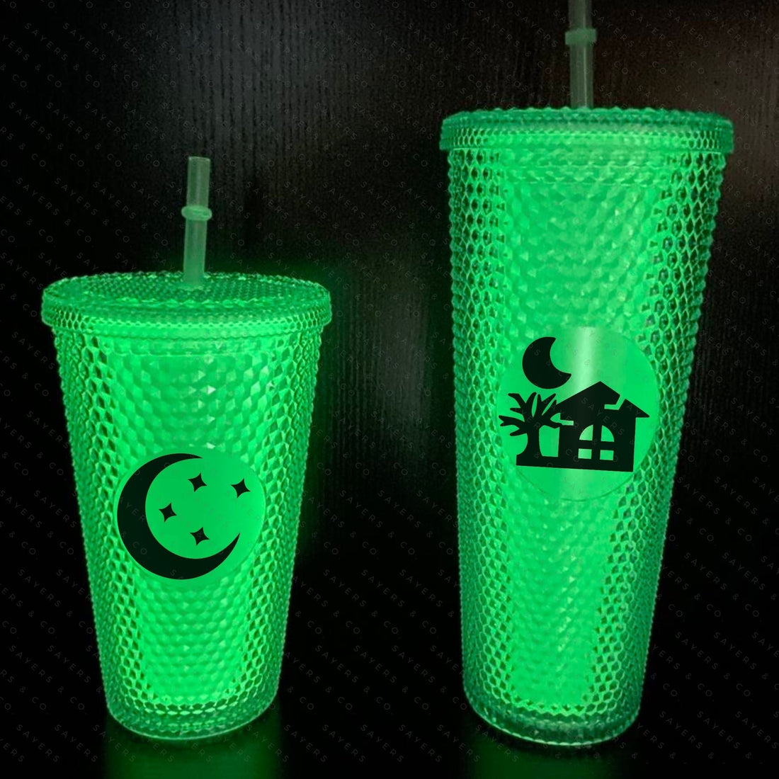 Halloween Spooky Studded Vinyl Monogram 24oz Double Walled Tumbler