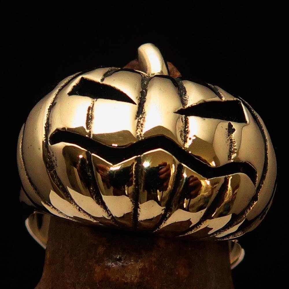 Excellent crafted Halloween Men's Pumpkin Ring - Solid Brass