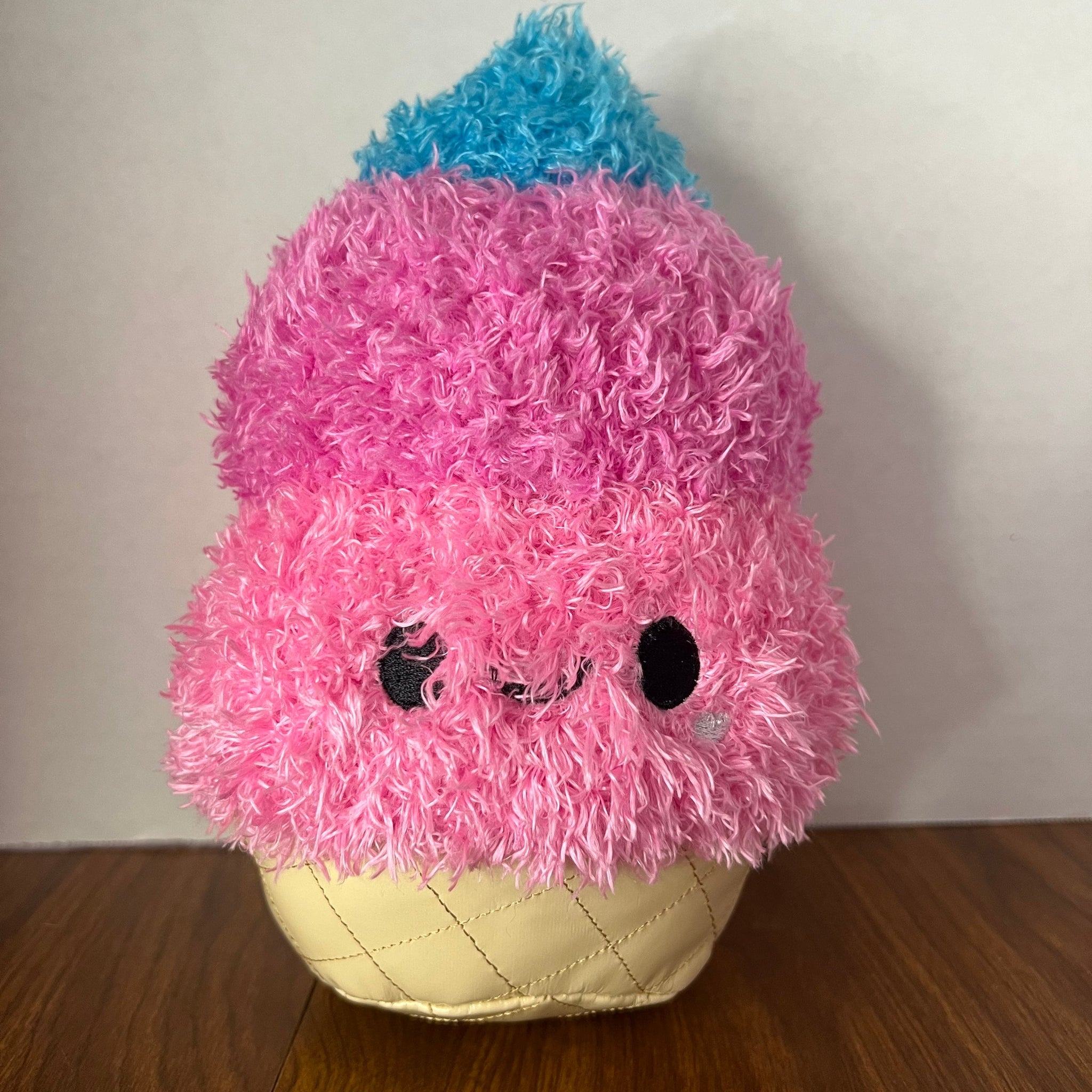 Fluffie Stuffiez Small Ice Cream Plush Purple Pink Blue Smile  Stuffed
