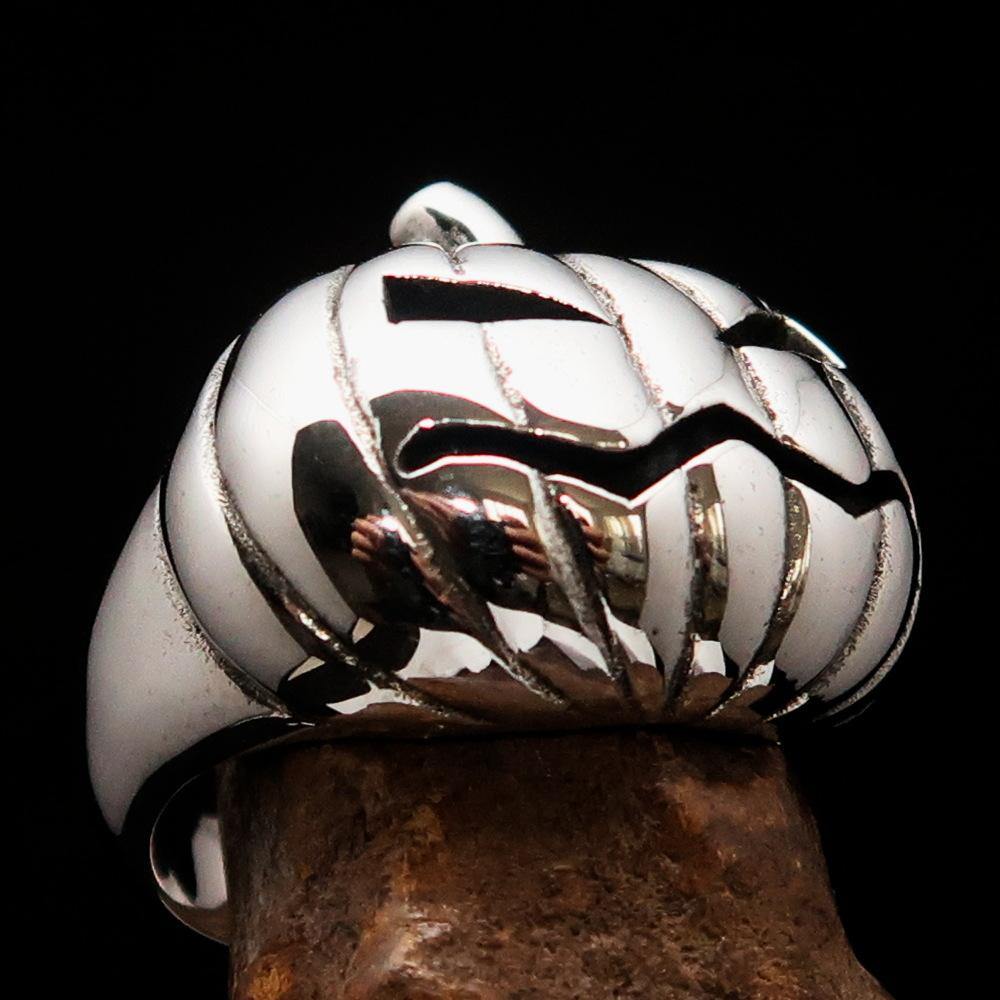 Excellent crafted Halloween Men's Sterling Silver Pumpkin Ring