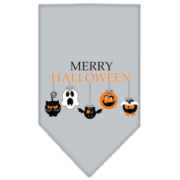 Mirage Pet 66-157 SMGY Merry Halloween Screen Print Bandana, Grey