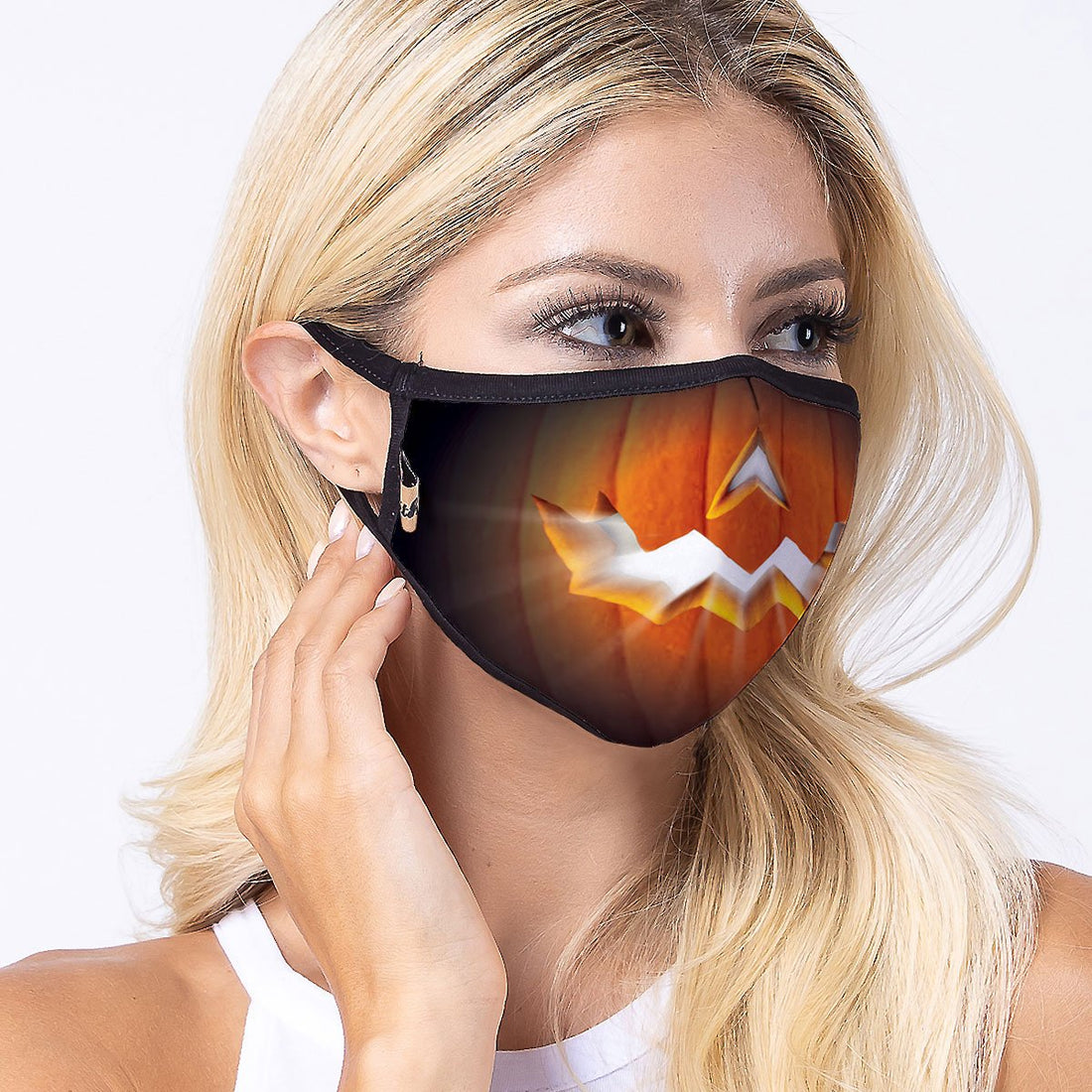 Halloween pumpkin 3-Layered Face Cover-PM0262
