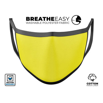 Solid Yellow - Made in USA Mouth Cover Unisex Anti-Dust Cotton Blend