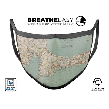 The Vintage Map of Cape Cod  - Made in USA Mouth Cover Unisex