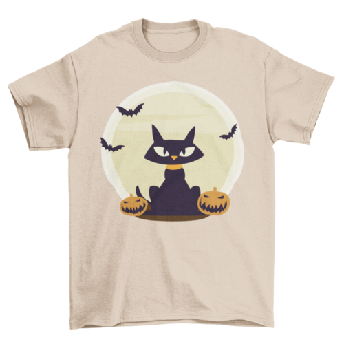 Black cat Halloween t-shirt