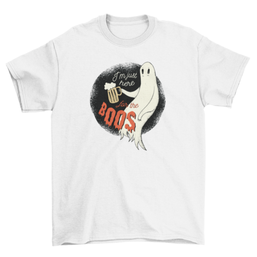 Halloween Drinking Ghost Funny T-shirt
