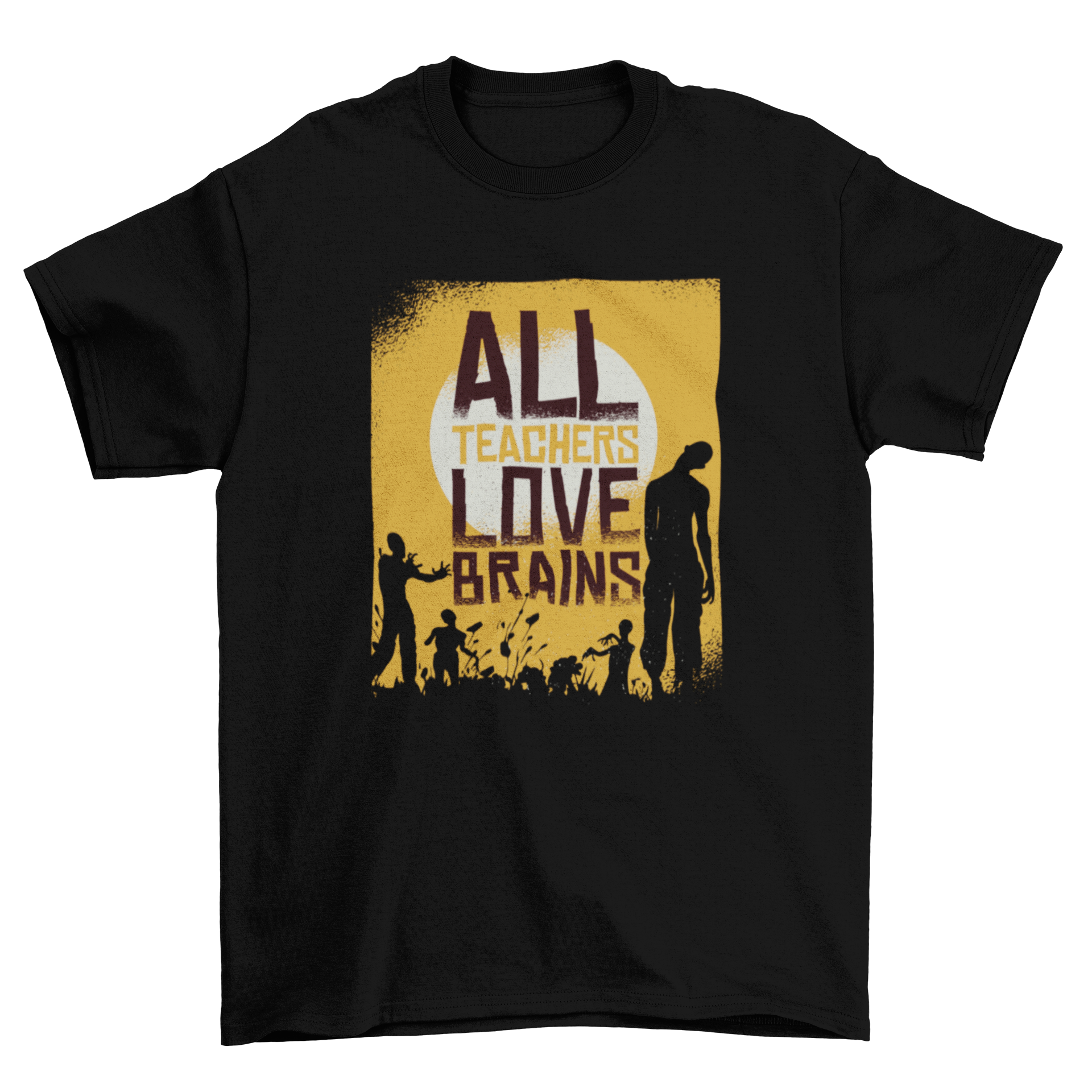 Teacher Loves Brains Zombie Halloween T-shirt